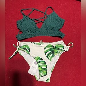 Cupshe Tropical Leaf Bikini Set